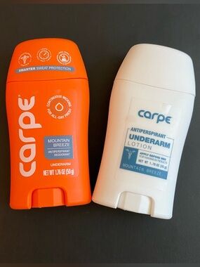 Carpe Mountain Breeze Antiperspirant Deodorant Stick & UnderarmLotion - NEW-2pk